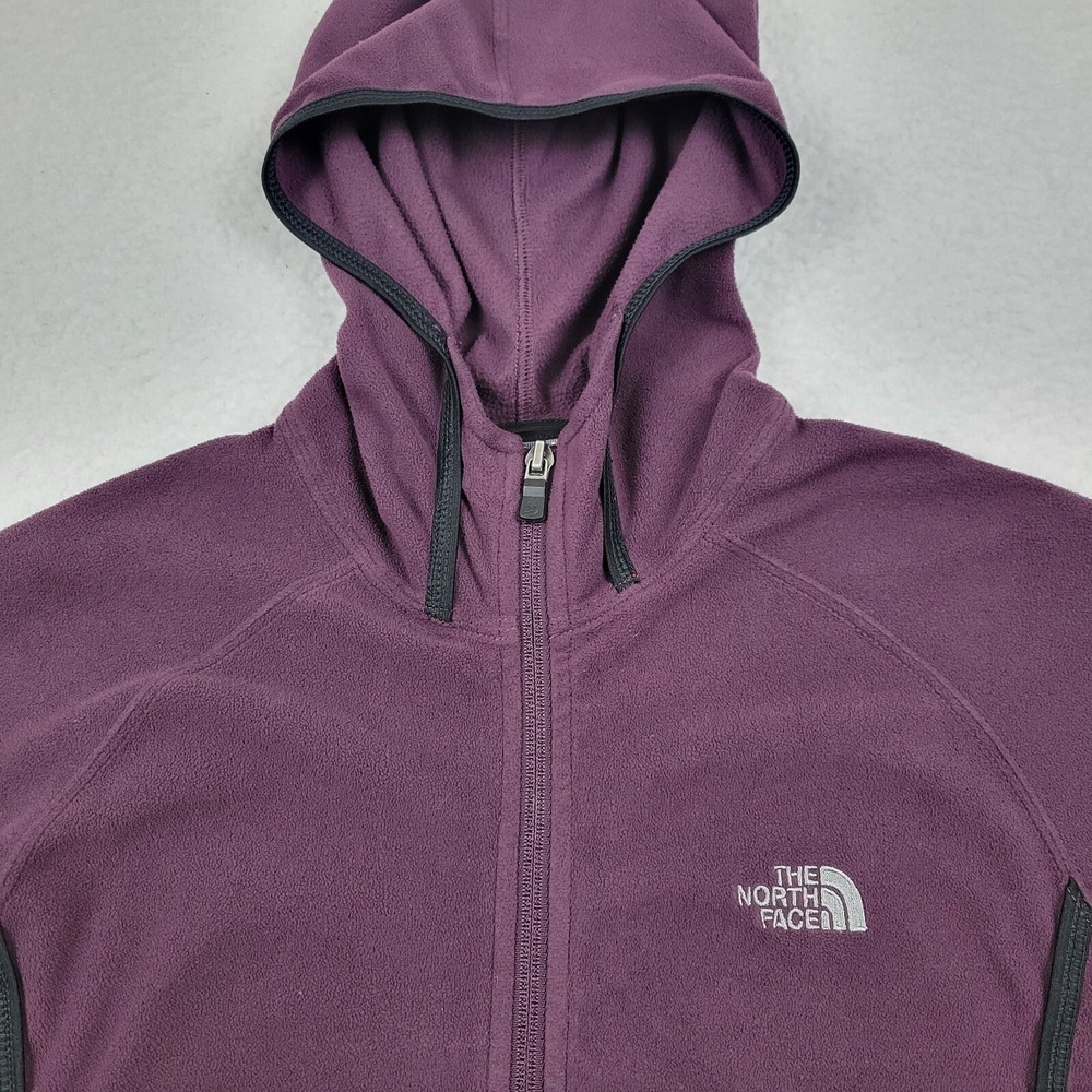 The North Face‎ TKA 100 Full Zip Fleece Hoodie Jacket Womens Small Purple 05EA